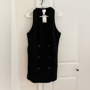 H&M Black Sleeveless Blazer Mini Dress